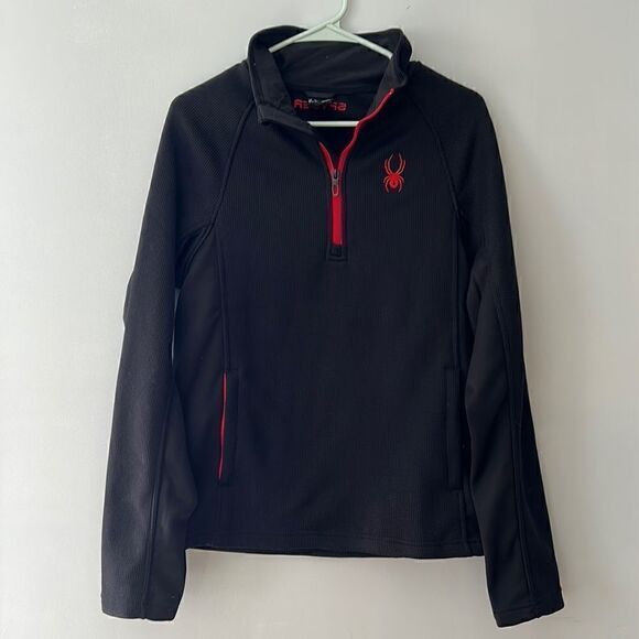 Spyder Men's Boundless 1/4 Zip Pullover Long Sleeve Jacket, Black, Small - Picture 1 of 9